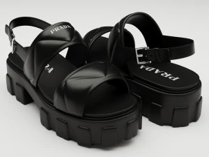 凉鞋 Prada 绗缝 黑色 3D 模型