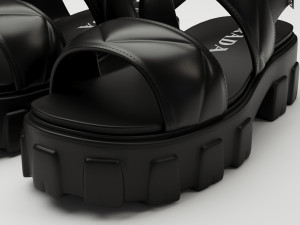 Sandals Prada Quilted black Modèle 3D