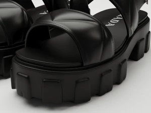 Sandals Prada Quilted black 3D Model