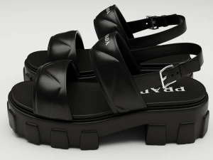 Sandals Prada Quilted black 3D Model