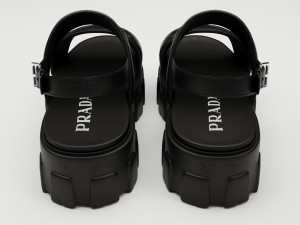 Sandals Prada Quilted black Modèle 3D