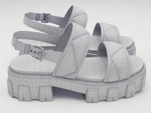 Sandals Prada Quilted black 3D Model