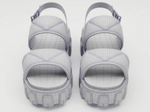 Sandals Prada Quilted black 3D Model