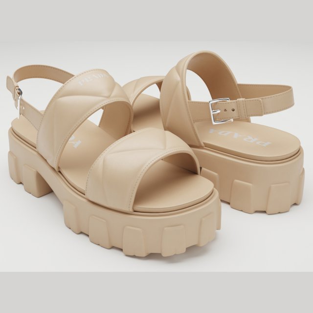 Sandals Prada Quilted 3Dモデル .c4d .max .obj .3ds .fbx .stl .blend 