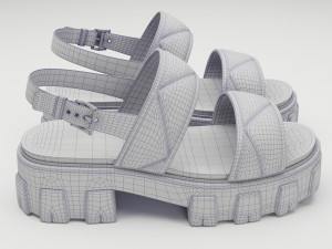 Sandals Prada Quilted 3Dモデル