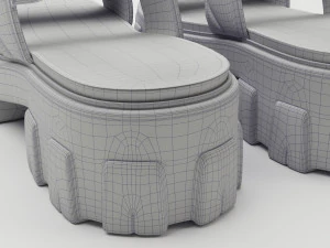 Sandals Prada Quilted 3D Model