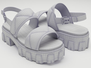 Sandals Prada Quilted 3Dモデル
