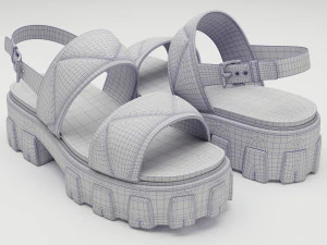 Sandals Prada Quilted 3D Model