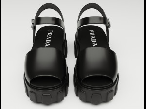 Monolith Platform Sandals Prada Black 3D Model
