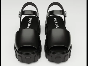 Monolith Platform Sandals Prada Black 3D Model