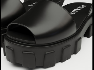 Monolith Platform Sandals Prada Black 3D Model