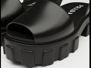 Monolith Platform Sandals Prada Black 3D Model