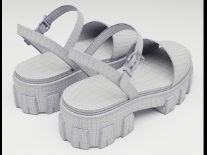 Monolith Platform Sandals Prada Black 3D Model