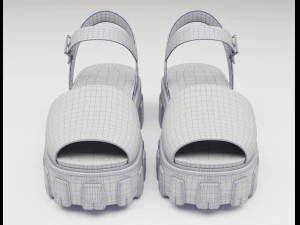 Monolith Platform Sandals Prada Black 3D Model