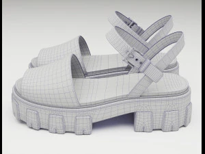 Monolith Platform Sandals Prada Black 3D Model
