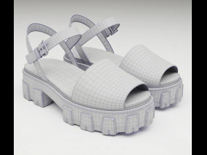 Monolith Platform Sandals Prada 3D Model