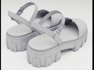 Monolith Platform Sandals Prada 3D Model