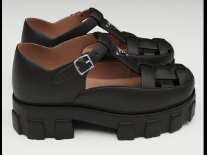 Chunky Sandals Prada Black 3D Model
