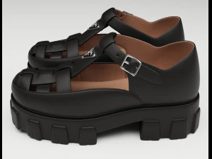 Chunky Sandals Prada Black 3D Model
