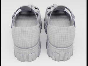 Chunky Sandals Prada Black 3D Model