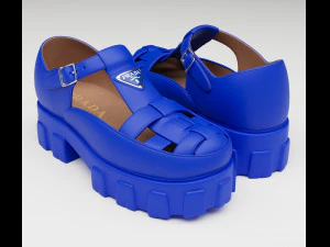Sandálias grossas Prada Azul Modelo 3D