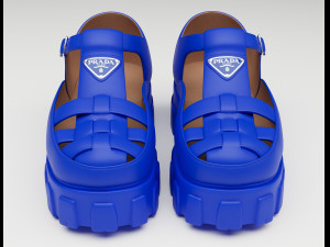 Chunky Sandals Prada Blue 3Dモデル