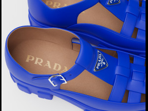 Chunky Sandals Prada Blue 3Dモデル