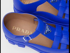 Chunky Sandals Prada Blue 3D Model