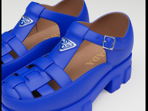 Chunky Sandals Prada Blue 3Dモデル