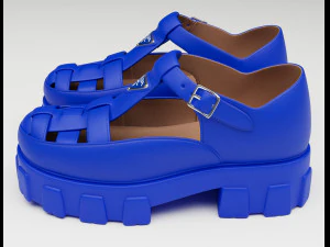 Chunky Sandals Prada Blue 3D Model