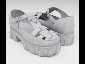 Chunky Sandals Prada Blue 3Dモデル