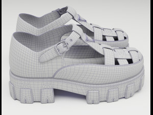 Chunky Sandals Prada Blue 3Dモデル