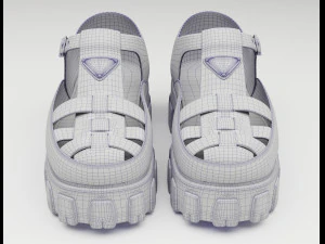 Chunky Sandals Prada Blue 3D Model
