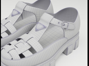 Chunky Sandals Prada Blue 3Dモデル