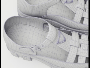 Chunky Sandals Prada Set Collection 3D Model