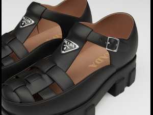 Chunky Sandals Prada Set Collection 3D Model
