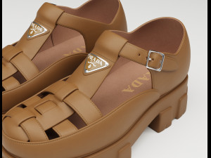 Chunky Sandals Prada Set Collection 3D Model
