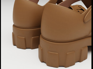Chunky Sandals Prada Set Collection 3D Model