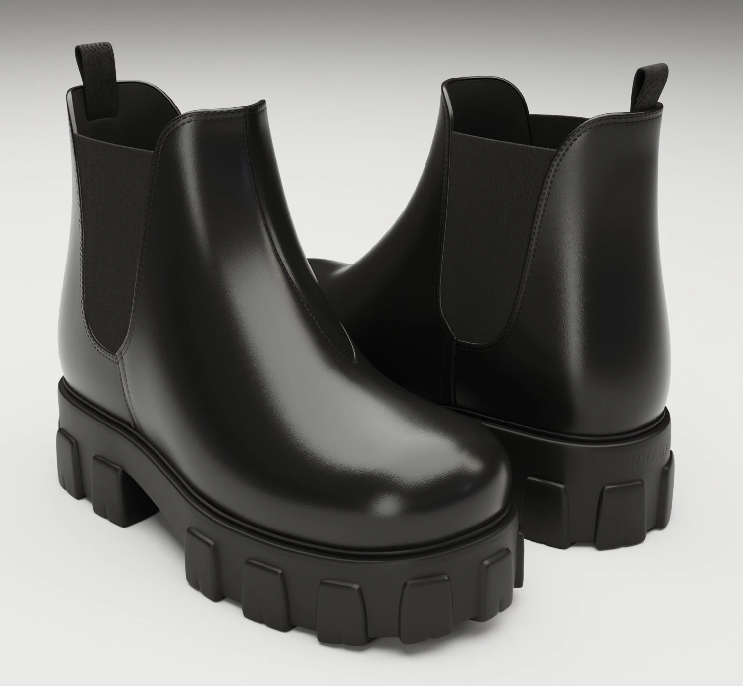 Boots Chelsea Prada Black 3D Model .c4d .max .obj .3ds .fbx .stl .blend 