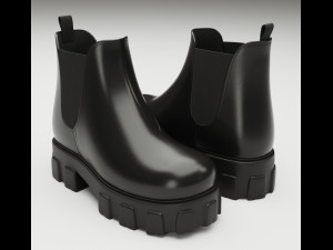 Boots Chelsea Prada Black 3Dモデル
