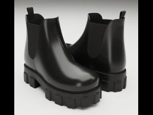 Sepatu bot Chelsea Prada Hitam Model 3D