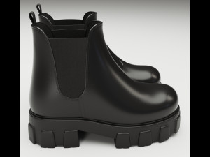Boots Chelsea Prada Black 3D Model