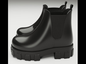 Boots Chelsea Prada Black 3D Model