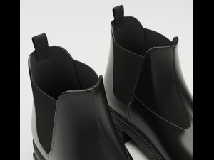 Boots Chelsea Prada Black 3D Model