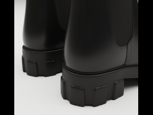 Boots Chelsea Prada Black 3D Model
