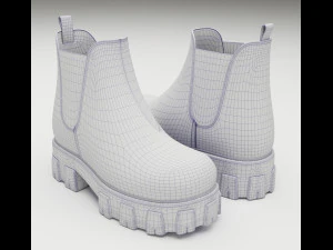 Boots Chelsea Prada Black 3D Model