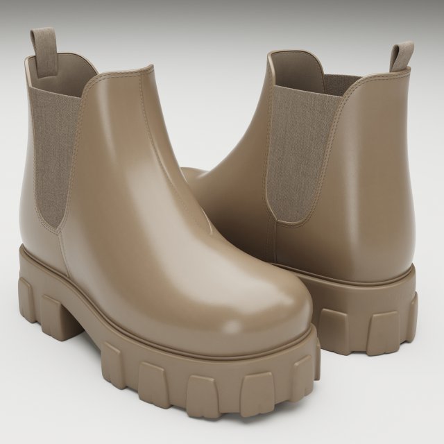 Boots Chelsea Prada 3D Model .c4d .max .obj .3ds .fbx .stl .blend 