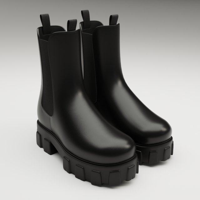 Prada monolith leather boots 3D Modell in Kleidung 3DExport