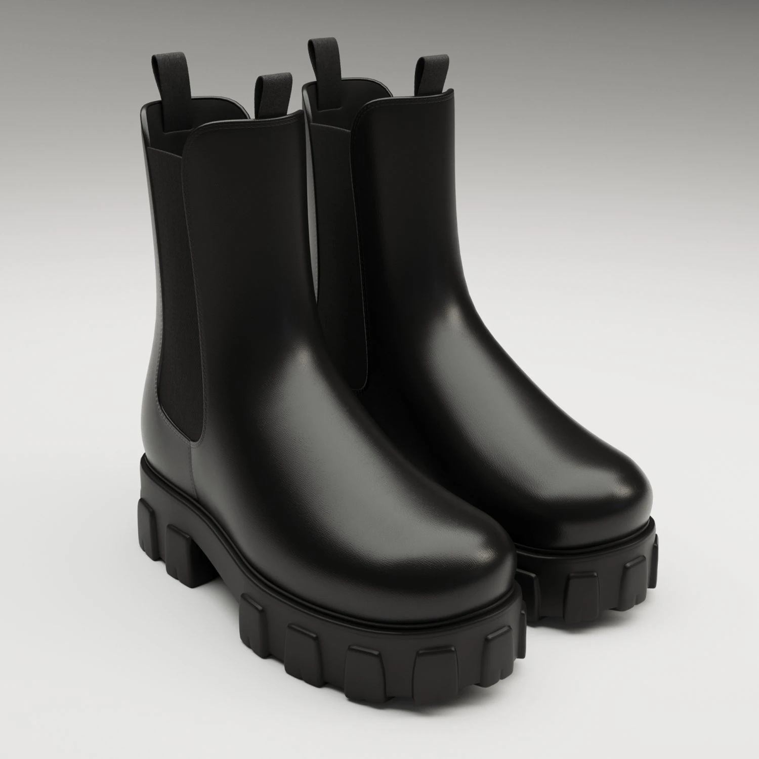 Prada monolith leather boots 3D Model .c4d .max .obj .3ds .fbx .stl .blend 