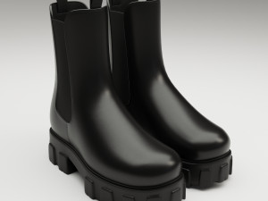 Prada monolith leather boots 3D 모델